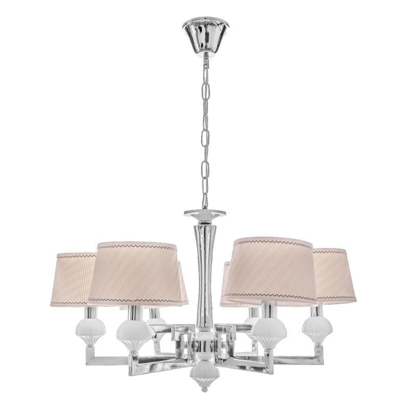 Люстра класична Brille BCL-674S/6 E14 CH / WH з абажуром