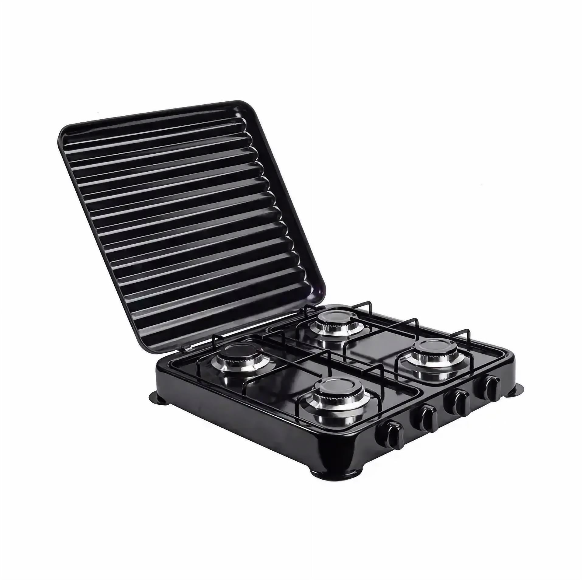 Настільна газова плита domotec MS6604 на 4 конфорки Чорний