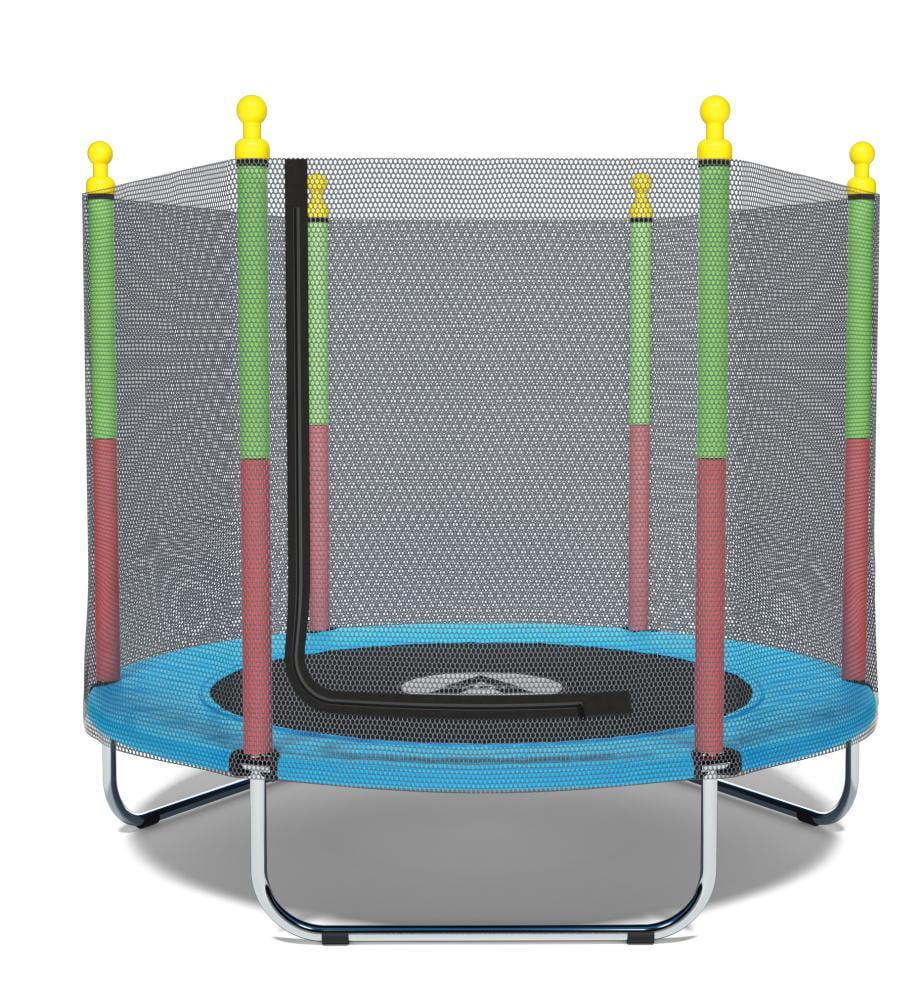Батут детский Atleto с защитной сеткой на металлических опорах 160 см Синий (132-76-42400219) Батут детский Atleto с защитной сеткой на металлических опорах 160 см Синий (132-76-42400219)