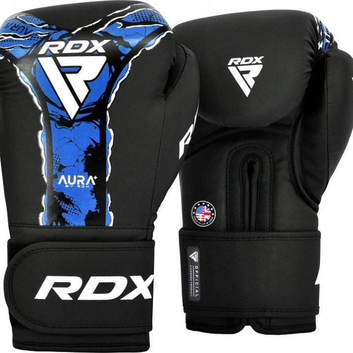 Боксерські рукавички RDX F17 Aura Plus Boxing Gloves 10oz Чорно-синій (2977526440)