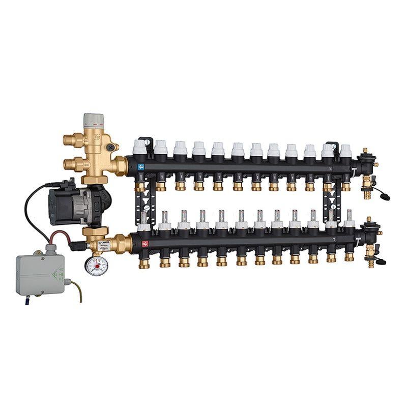Колектор для теплого пола Caleffi 3/4"x3/4" 12 выходов, с насосом (1825N5)