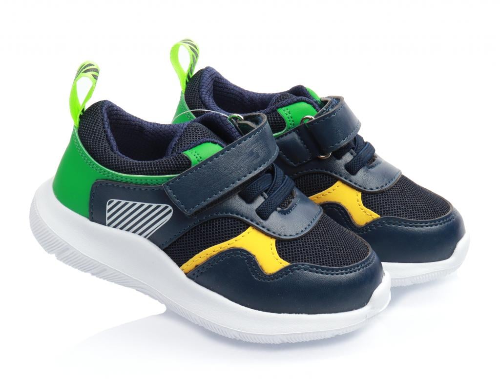 Кроссовки (3022) для мальчиков в сетку р. 22 Сине-желтый