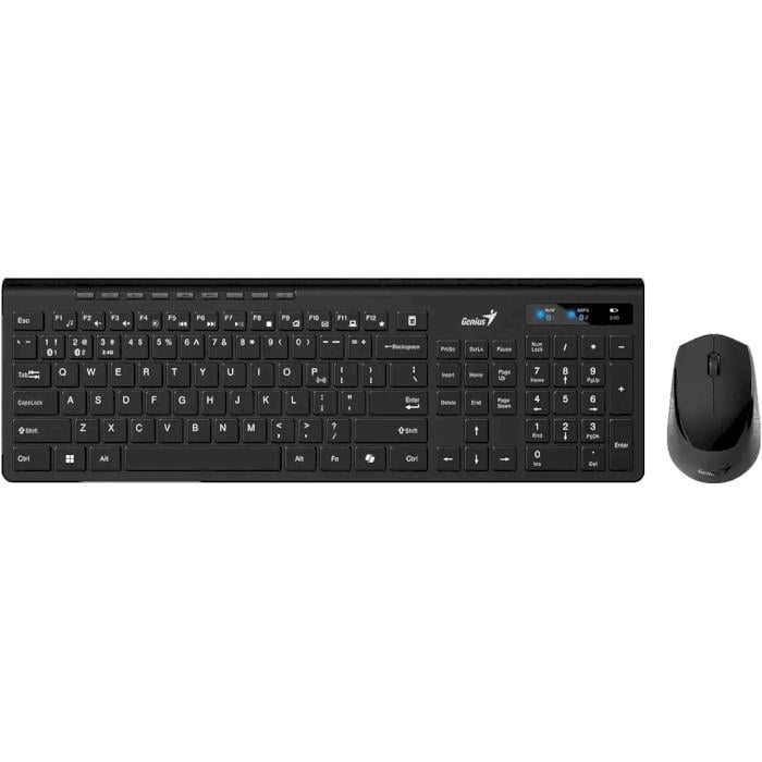 Клавиатура и мышь беспроводная Genius SlimStar 8230 114 клавиш 1200 dpi Bluetooth 2,4 ГГц Black (31340015424) Клавиатура и мышь беспроводная Genius SlimStar 8230 114 клавиш 1200 dpi Bluetooth 2,4 ГГц Black (31340015424)