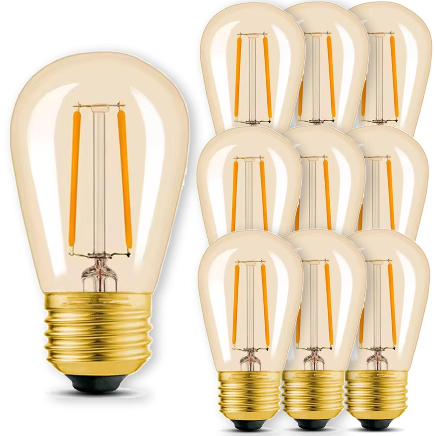 Набор ламп Edisons ST45 GOLD E27 2W 2200K из 10 LED бронзовая пластиковая колба (53593)
