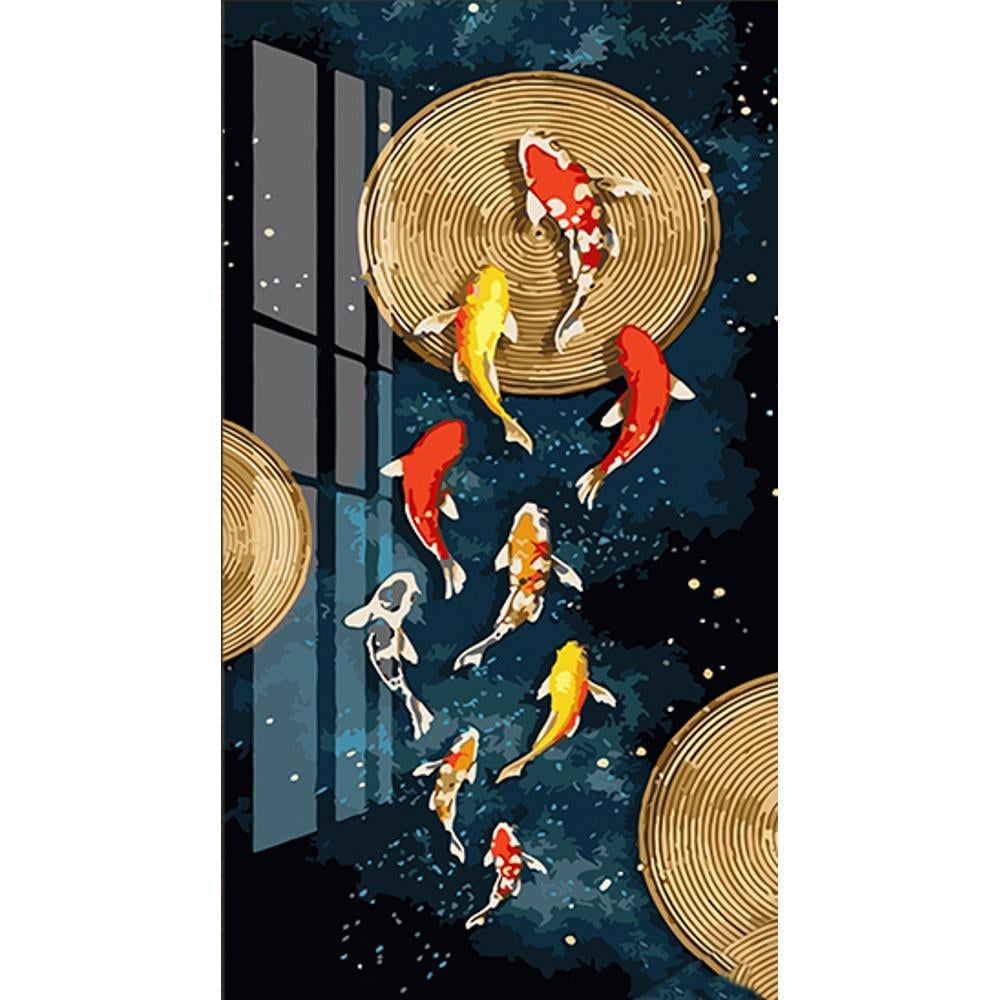 Картина по номерам Strateg Гарненькие карпики 50х25 см (WW233)