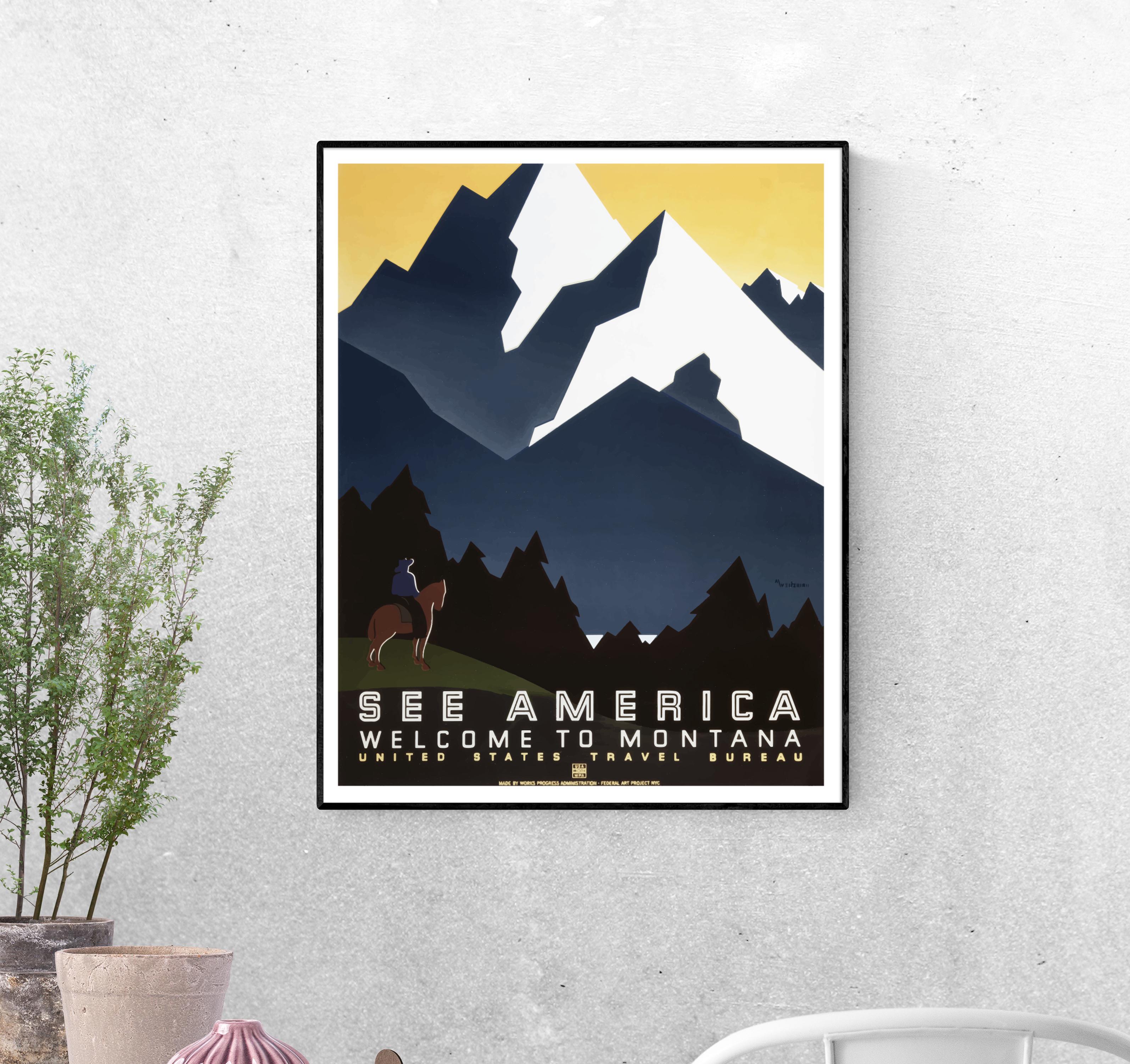 Тревел-постер Горы Монтаны формат А-0