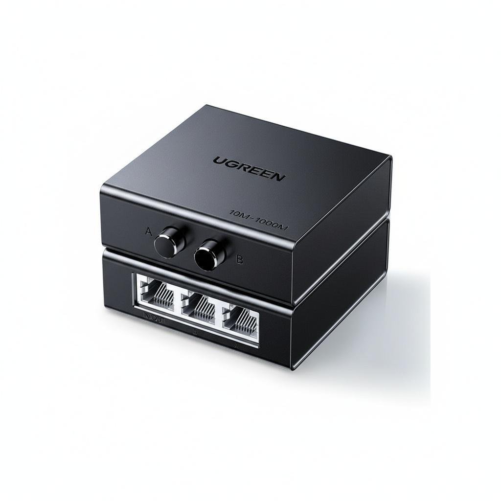 Сетевой переключатель RJ45 двунаправленный UGREEN CM782 1000 Мбит/с/2в1 Черный (55472)