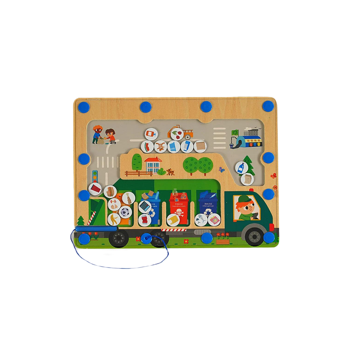 Игрушка для малышей С-64652/40 Доска логическая сортировка мусора/магнитная игра в коробке (23371278)