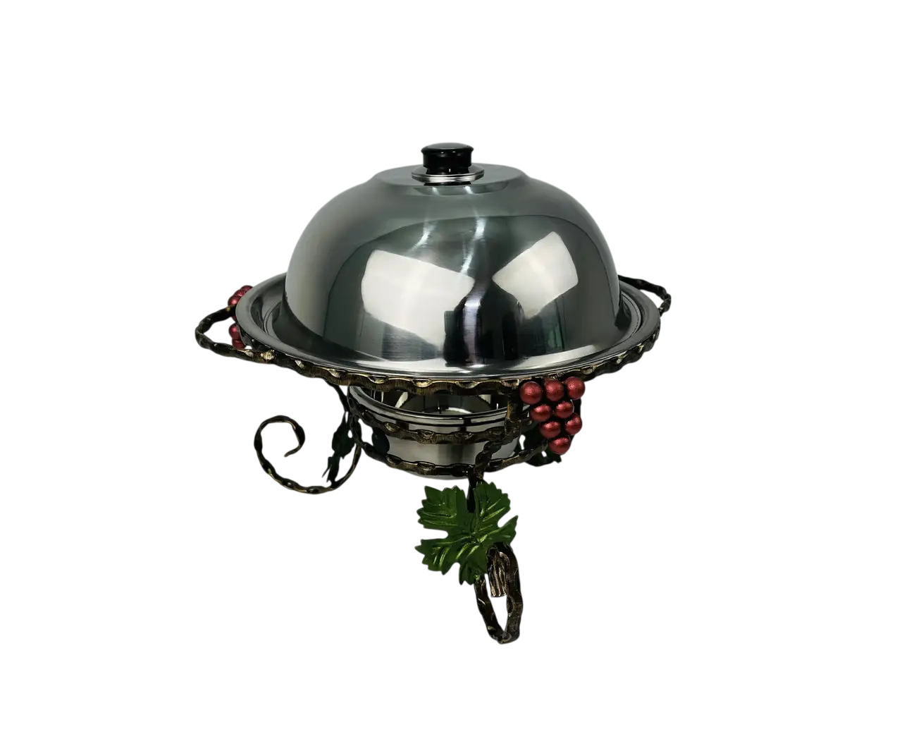 Садж для підігріву шашлику GrillMaster SJ-6573 Виноград з кришкою із нержавіючої сталі 36 см (10-164-SJ-6573)