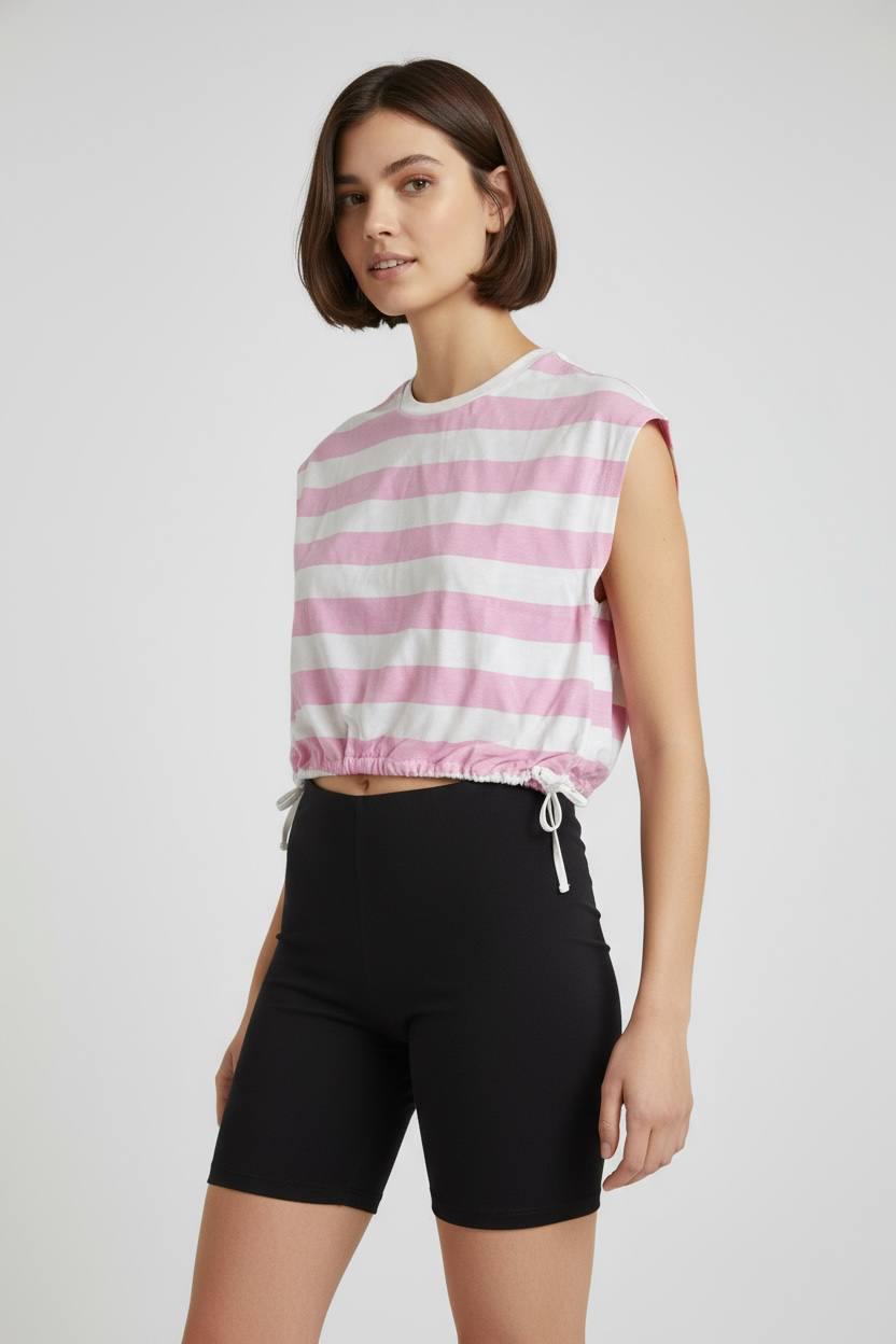 Комплект H&M футболка и шорты 11/12 лет 152 см Розовый/Черный (001300320)