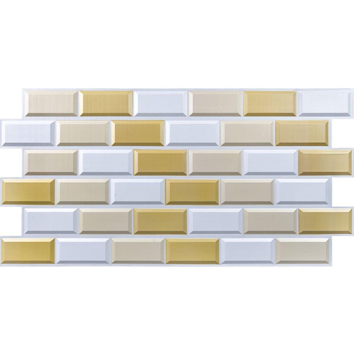 3D-панель декоративная ПВХ Клинкерный кирпич 960х480х4 мм Бело-бежевый (SW-00001430)