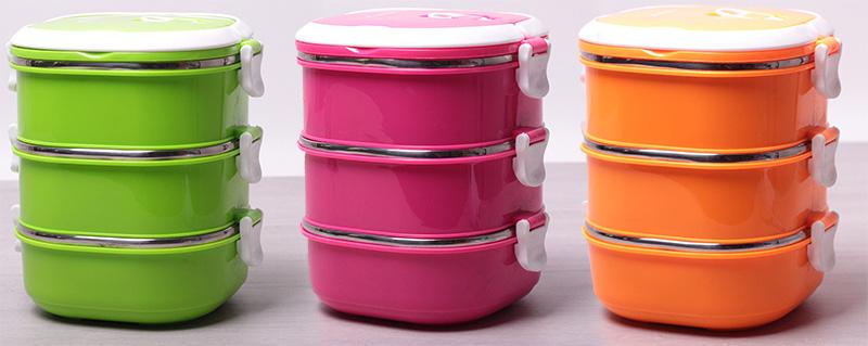 Ланч-бокс Kamille Priori 3 емкости по 900 мл 2700 мл 15х16,5х19 см