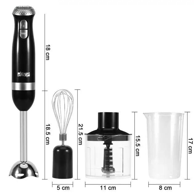 Блендер ручний DSP KM-1091 4в1 занурювальний з чашею з 3 насадками 700 Вт Чорний (01864) - фото 3