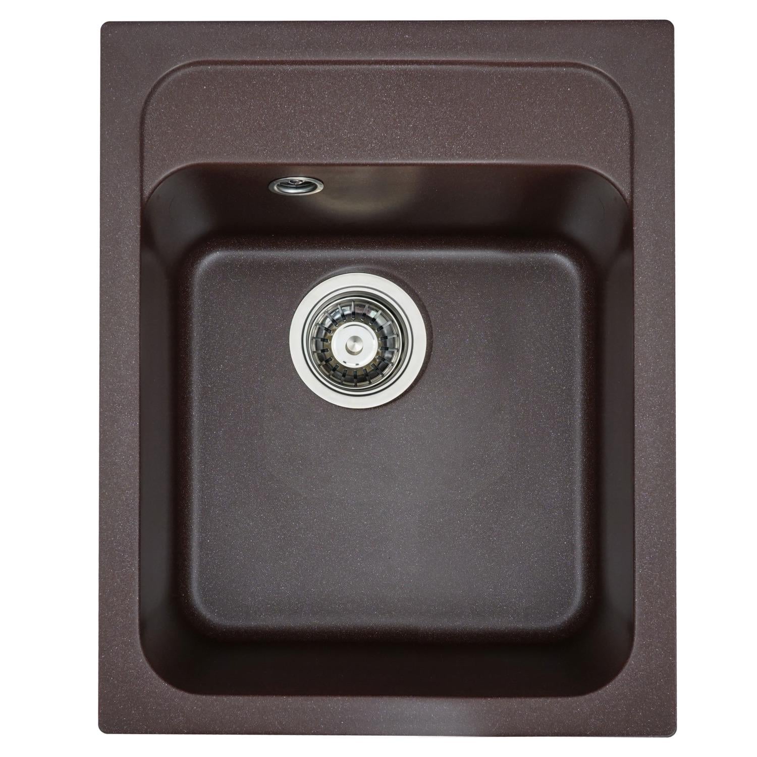 Мойка кухонная Platinum PLS-A24945 гранитная прямоугольная 398x497 мм Коричневый (152364)