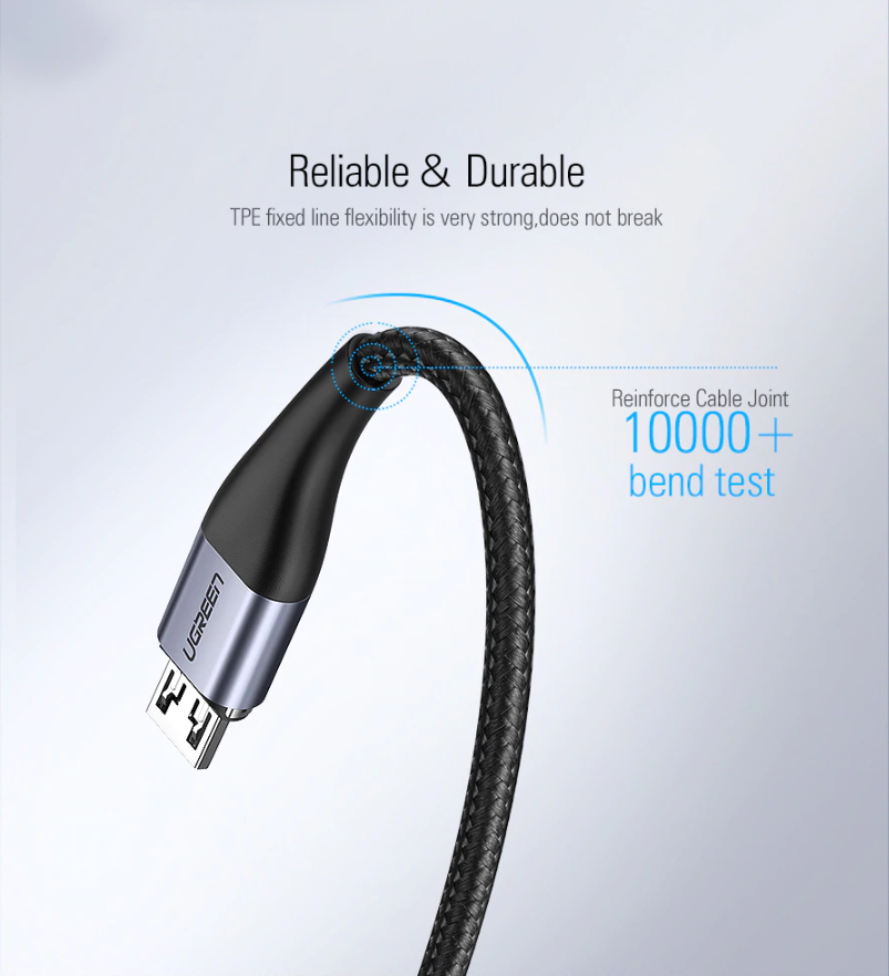 Кабель зарядный Ugreen Micro USB 5 V 2,4 A магнитный 1 м (ED023) - фото 6 Кабель зарядный Ugreen Micro USB 5 V 2,4 A магнитный 1 м (ED023) - фото 6