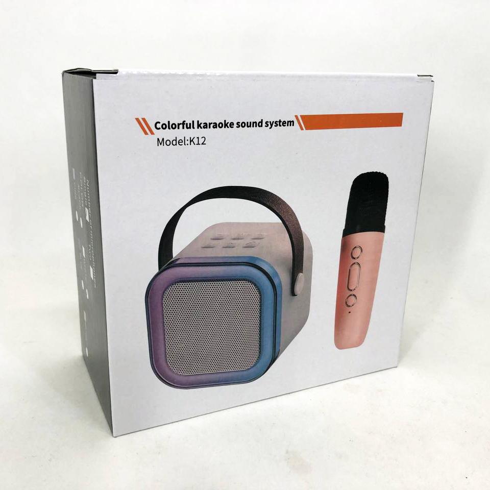 Колонка портативна з караоке мікрофоном та RGB підсвічуванням K12 10W Bluetooth Білий - фото 14 Колонка портативна з караоке мікрофоном та RGB підсвічуванням K12 10W Bluetooth Білий - фото 14