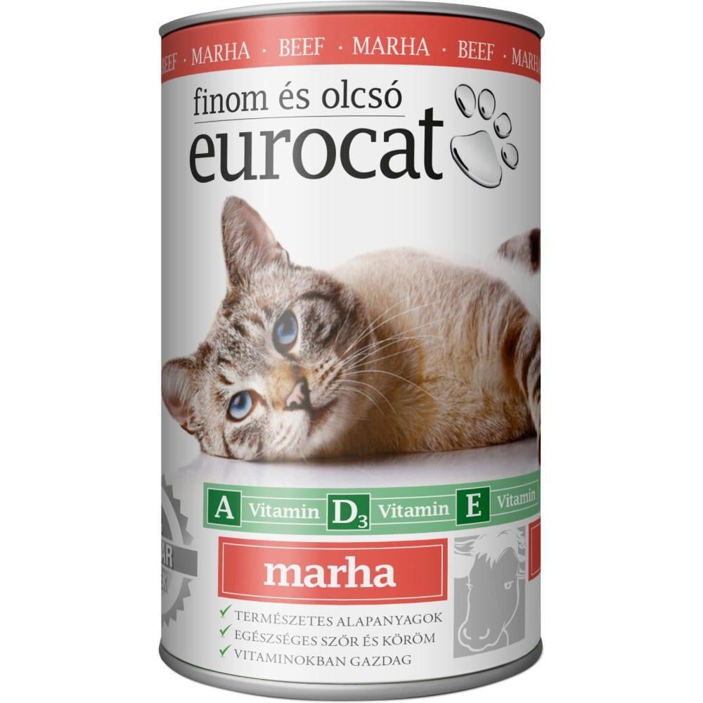 Корм влажный для котов EuroCat Beef кусочки в желе с говядиной 415 г (2437790589)