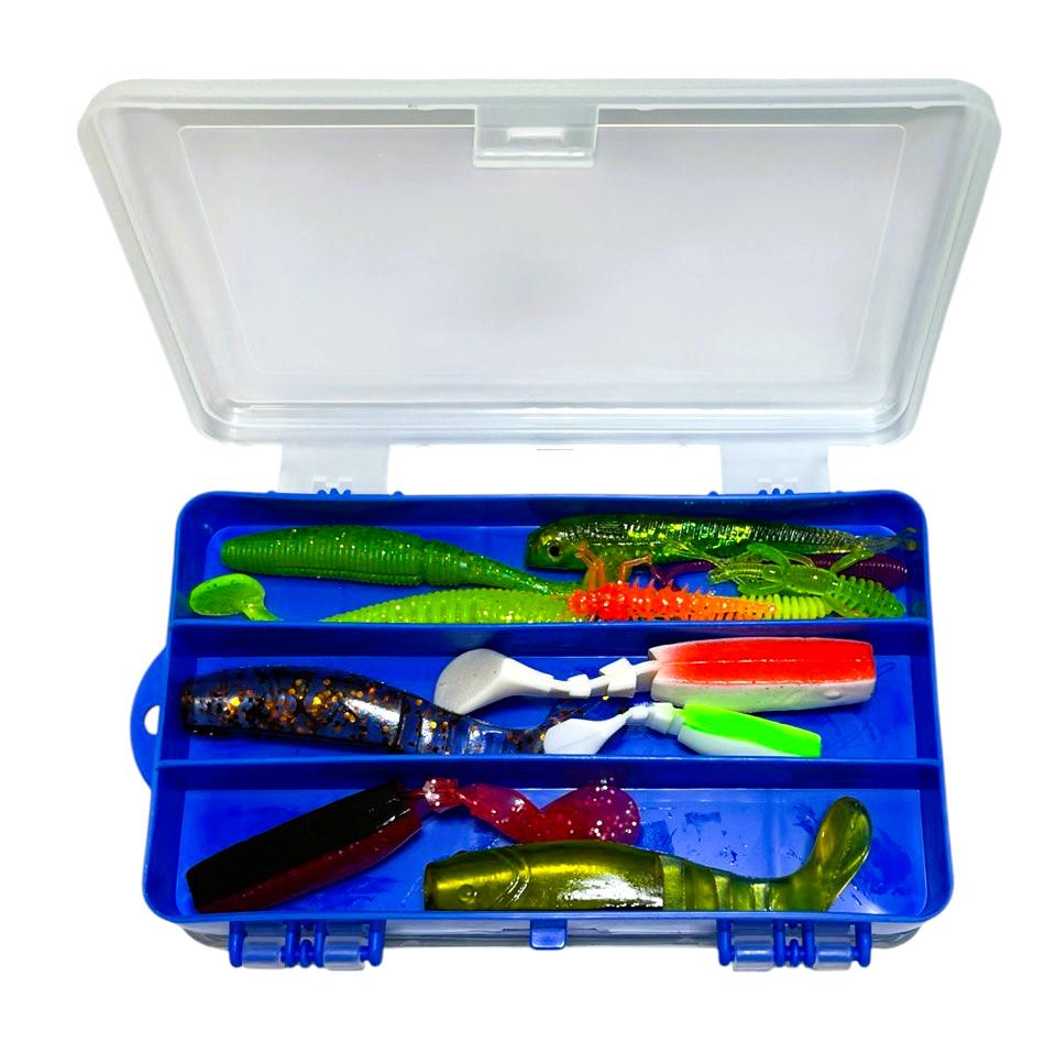 Набор для ловли хищной рыбы в 2-х сторонней коробке EOS воблера/приманки/блесны/вертушки/чебурашки/крючки (1884555559) - фото 4 Набор для ловли хищной рыбы в 2-х сторонней коробке EOS воблера/приманки/блесны/вертушки/чебурашки/крючки (1884555559) - фото 4