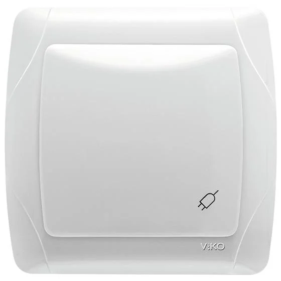Розетка одинарная Viko Carmen с заземлением с крышкой Белый (90561012)