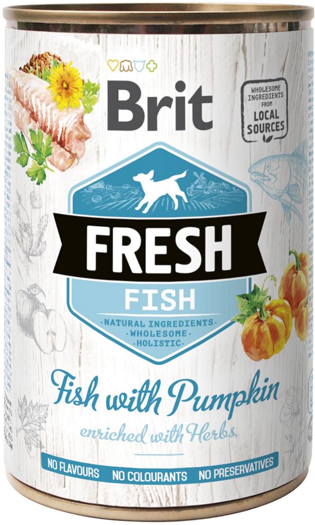 Корм влажный для собак Brit Fresh с рыбой и тыквой 400 г (8595602533923)