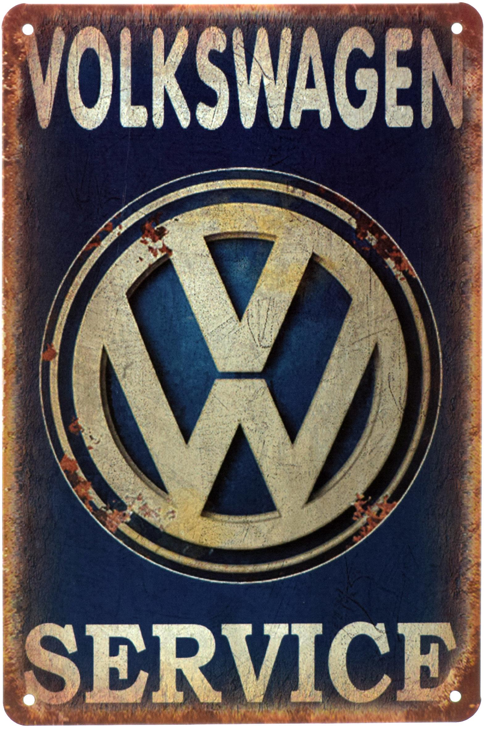 Табличка металлическая Volkswagen Service 20x30 см