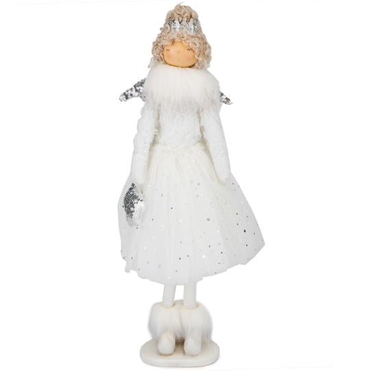 Фигурка декоративная Принцесса Снежинка из текстиля 48 см Белый (150-81-6013-015)