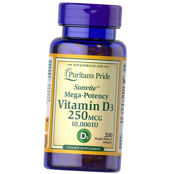 Витамин Д3 Vitamin D3 10000 холекальциферол 200 капс. (36367132)