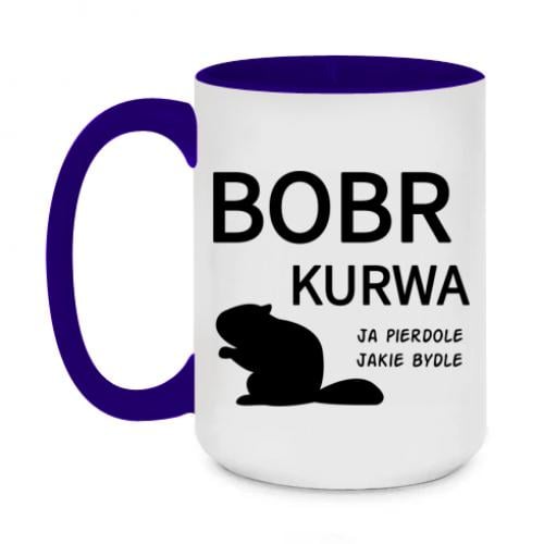 Чашка керамічна двоколірна Bobr 420 мл Темно-синій (17845300-8-203904) - фото 1