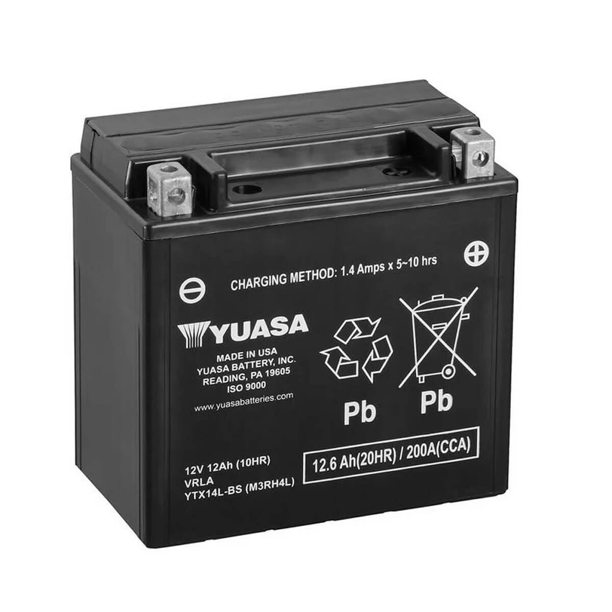 Аккумулятор YuasaBatteryEuropeGmb МОТО MF VRLA Battery AGM YTX14L-BS сухозаряженный 12V 12,6Ah
