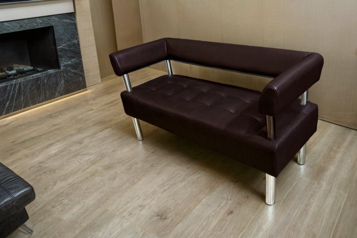 Диван офисный Tobi Sho Комфорт со спинкой и подлокотниками 1000x530x750 мм кожзам Темный шоколад (22311) - фото 3 Диван офисный Tobi Sho Комфорт со спинкой и подлокотниками 1000x530x750 мм кожзам Темный шоколад (22311) - фото 3