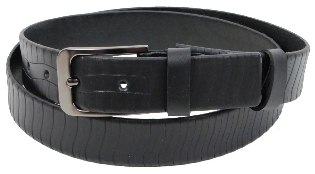 Ремень мужской кожаный для брюк Skipper 1471-35 Черный