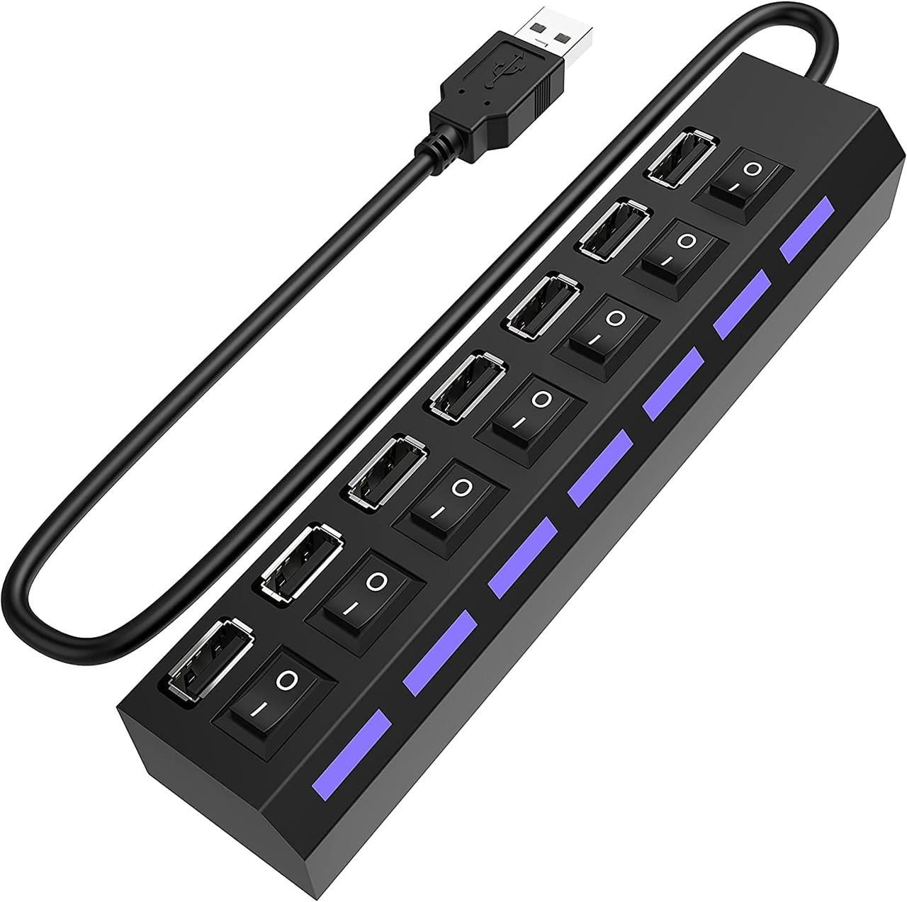 USB 2.0 Hub Digital Lion UH-03 на 7 USB портов с переключателем Черный
