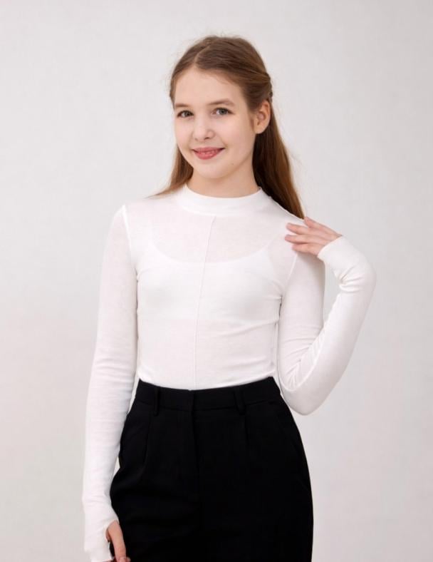 Лонгслів для дівчинки Smil Віскоза 164 см Молочний (114220-1)