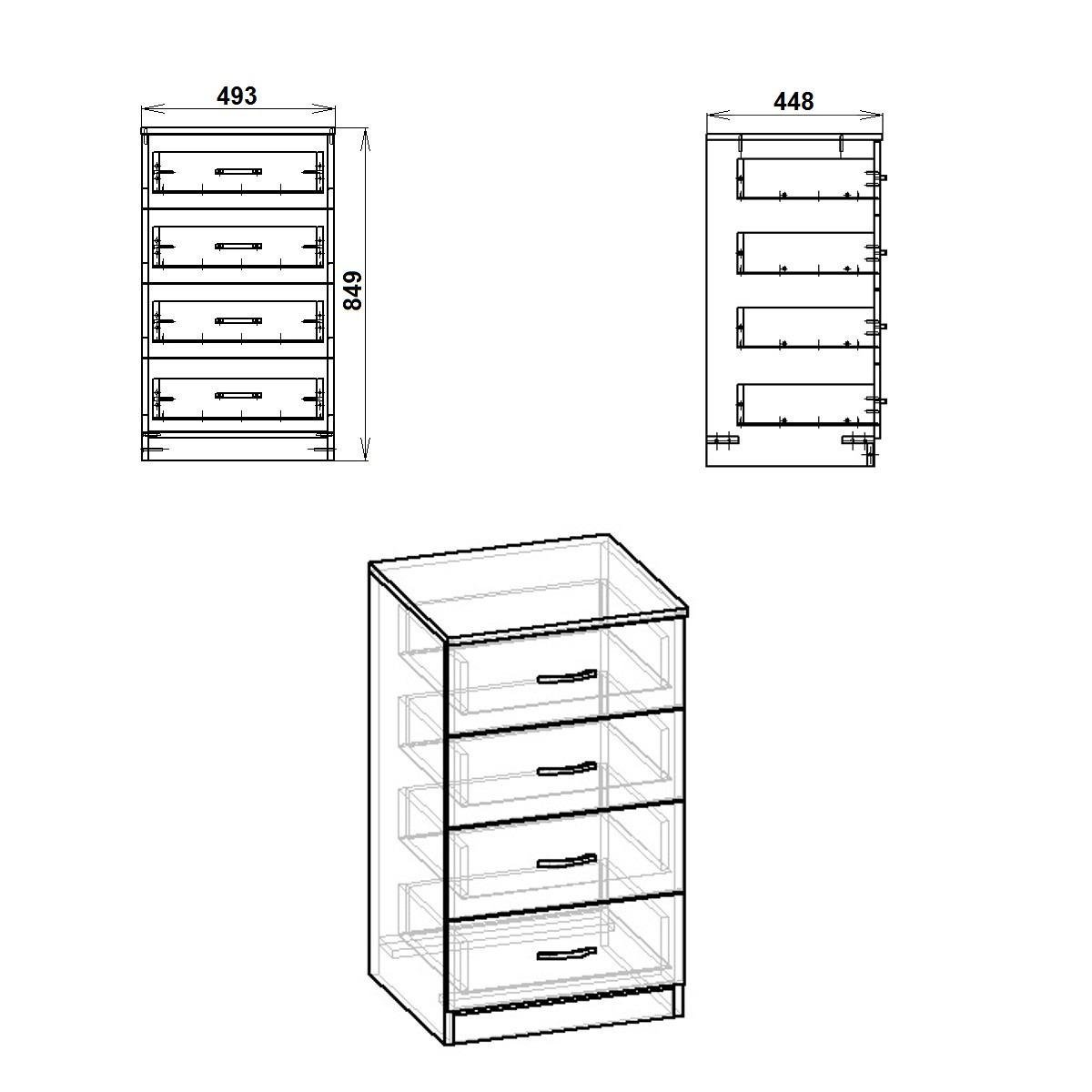 Комод Компаніт-4А МДФ Горіх (84_komp_G_NM) - фото 2 Комод Компаніт-4А МДФ Горіх (84_komp_G_NM) - фото 2