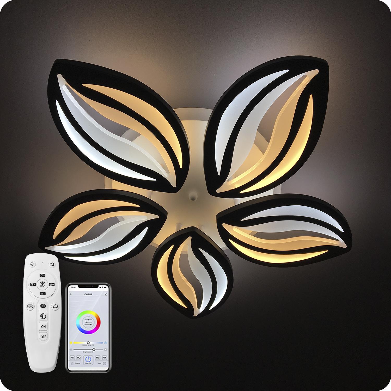 Люстра світлодіодна 517 Dlight 3color з пультом 95 Вт Чорний (01519) - фото 4 Люстра світлодіодна 517 Dlight 3color з пультом 95 Вт Чорний (01519) - фото 4