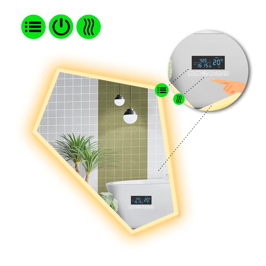 Зеркало с LED подсветкой Modulo 3 с Smart-блоком и подогревом 80x68 см (8995599)