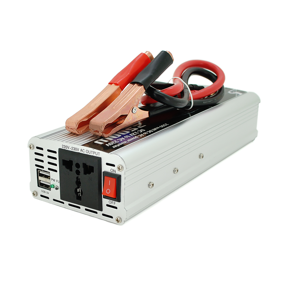 Инвертор напряжения VOLTRONIC PI 2500ВА с крокодилами 1500 Вт 12/220V (26617869)