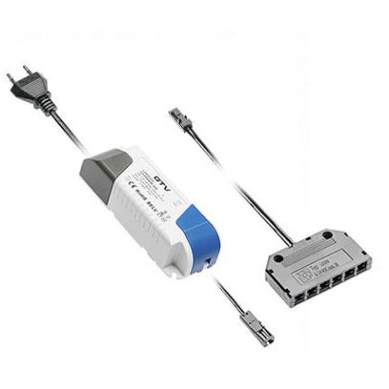 Набор питания GTV PRO с кабелями без выключателя и дистрибьютором 6x mini amp 24W (27774121)