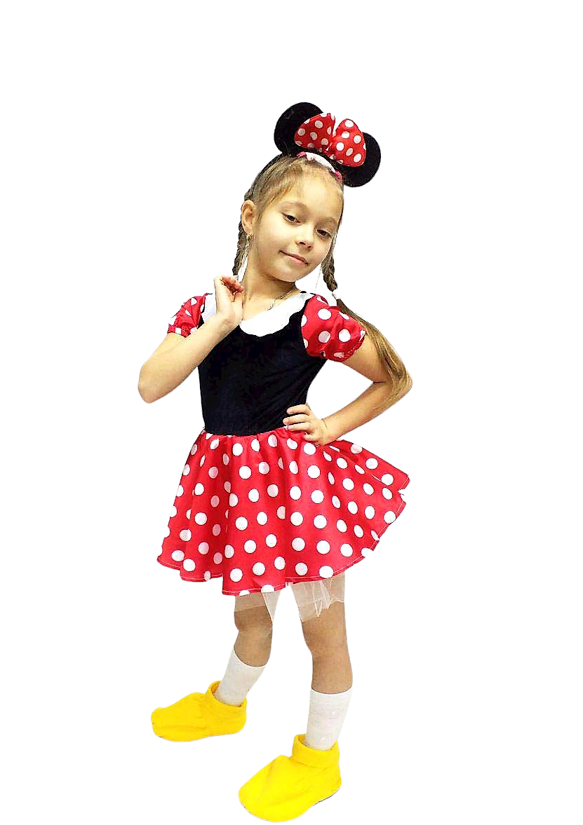 Костюм карнавальный детский Мини Маус из атласа и велюра с сапогами 128-134 см - фото 2 Костюм карнавальный детский Мини Маус из атласа и велюра с сапогами 128-134 см - фото 2