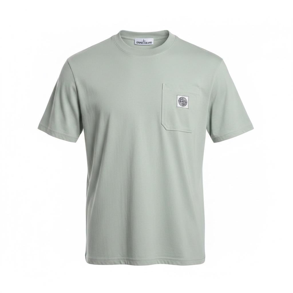 Футболка мужская в стиле Stone Island Compass Embroidered Regular-fit T-shirt L Sage Green (SI12001.2L)