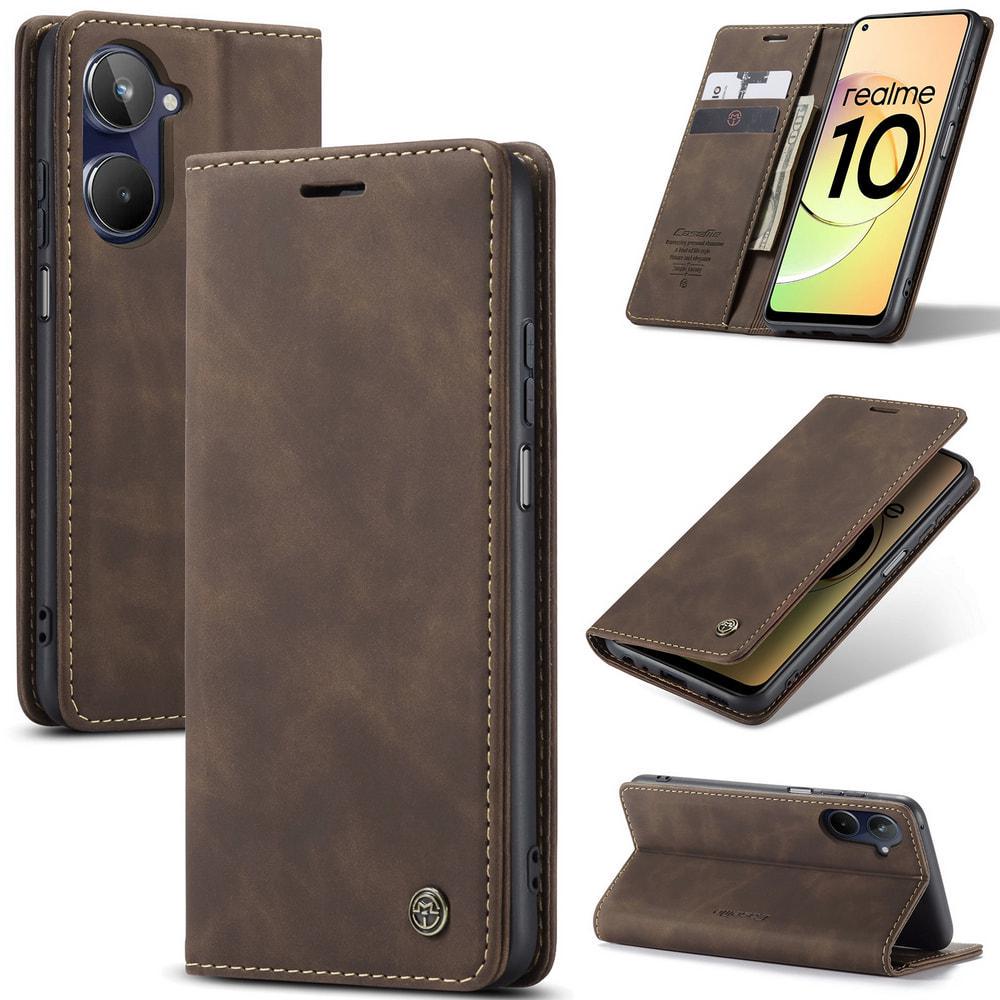Чехол книжка с магнитом Realme 10 CaseMe Dark Brown (32836-05)
