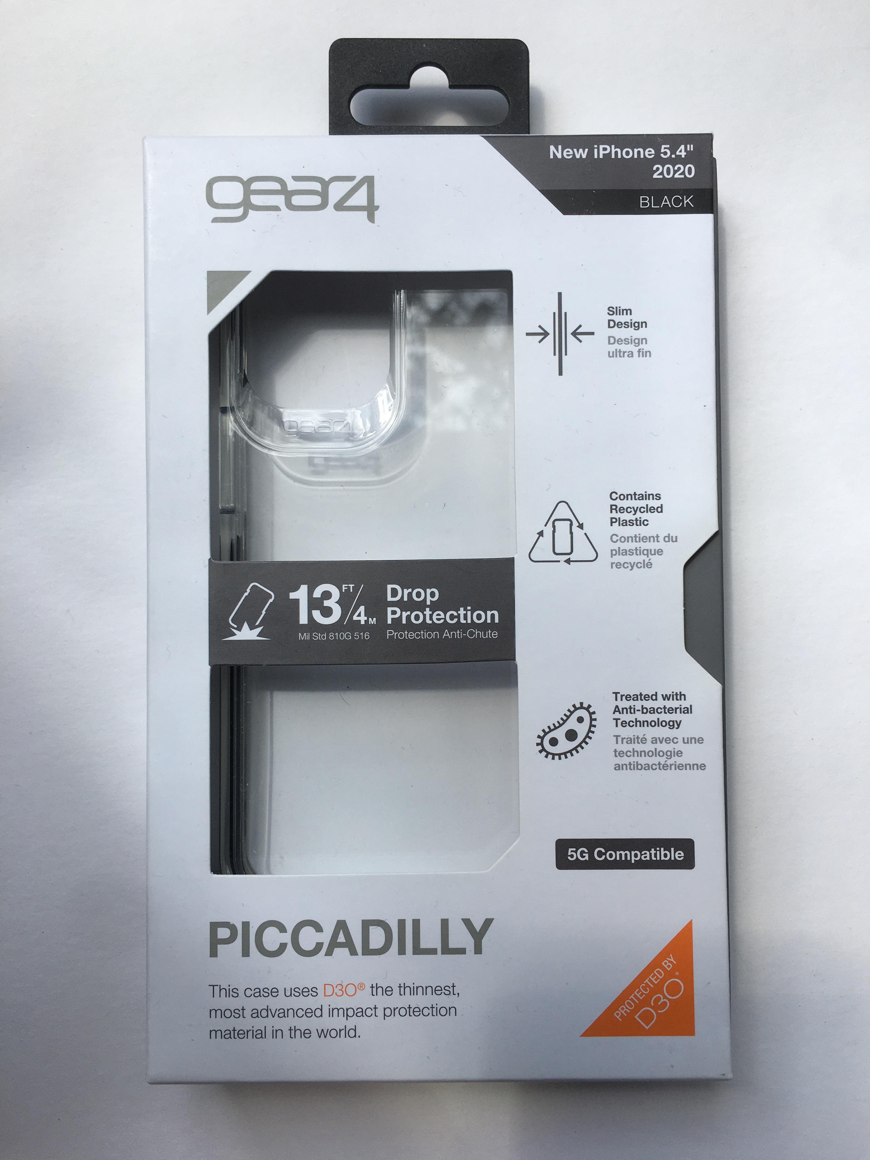 Противоударный прозрачный чехол Gear4 Piccadilly D3O для Iphone 12 Mini (5.4") Black Crystal - фото 2