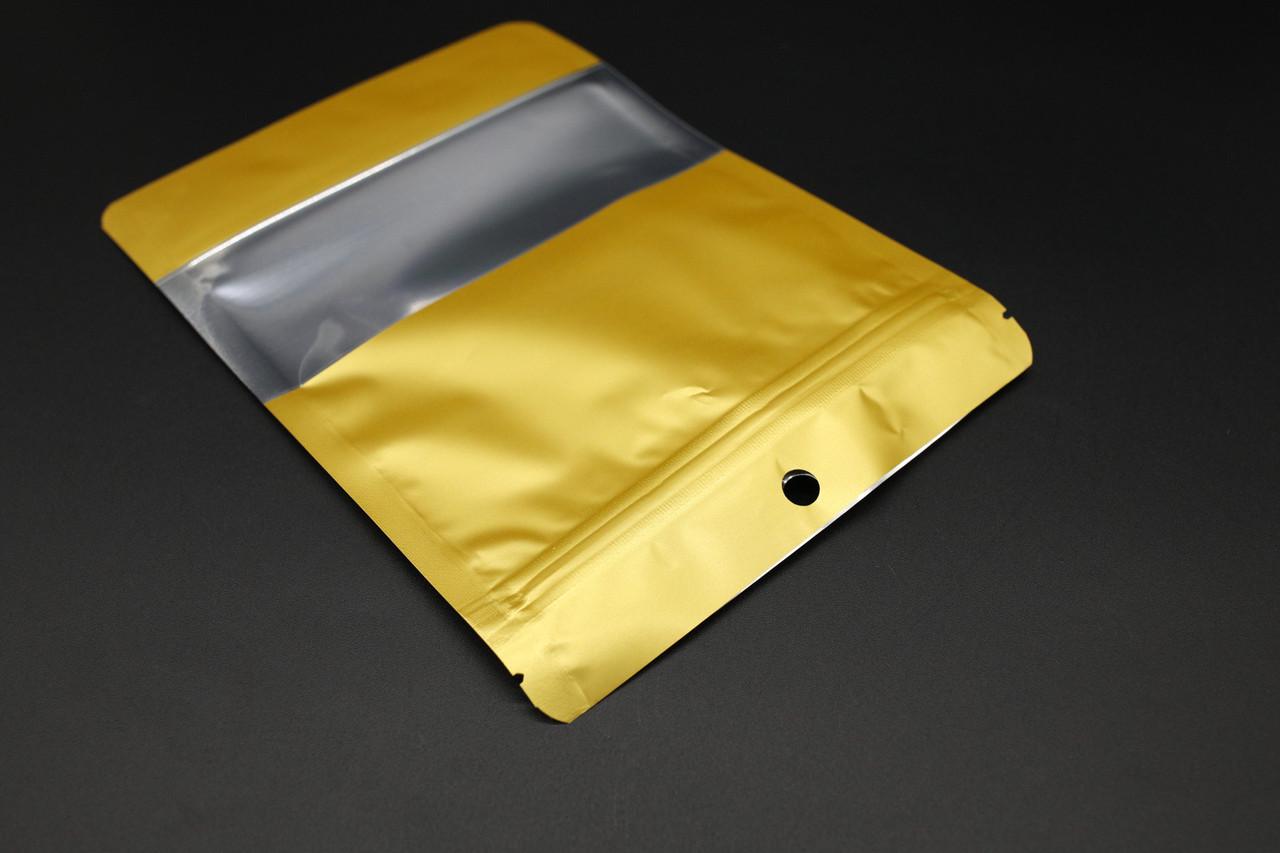 Пакет дой-пак прозоре вікно і zip-замок з надсічкою для відкриття 14х16 см Золотистий (BAG-002) - фото 5 Пакет дой-пак прозоре вікно і zip-замок з надсічкою для відкриття 14х16 см Золотистий (BAG-002) - фото 5