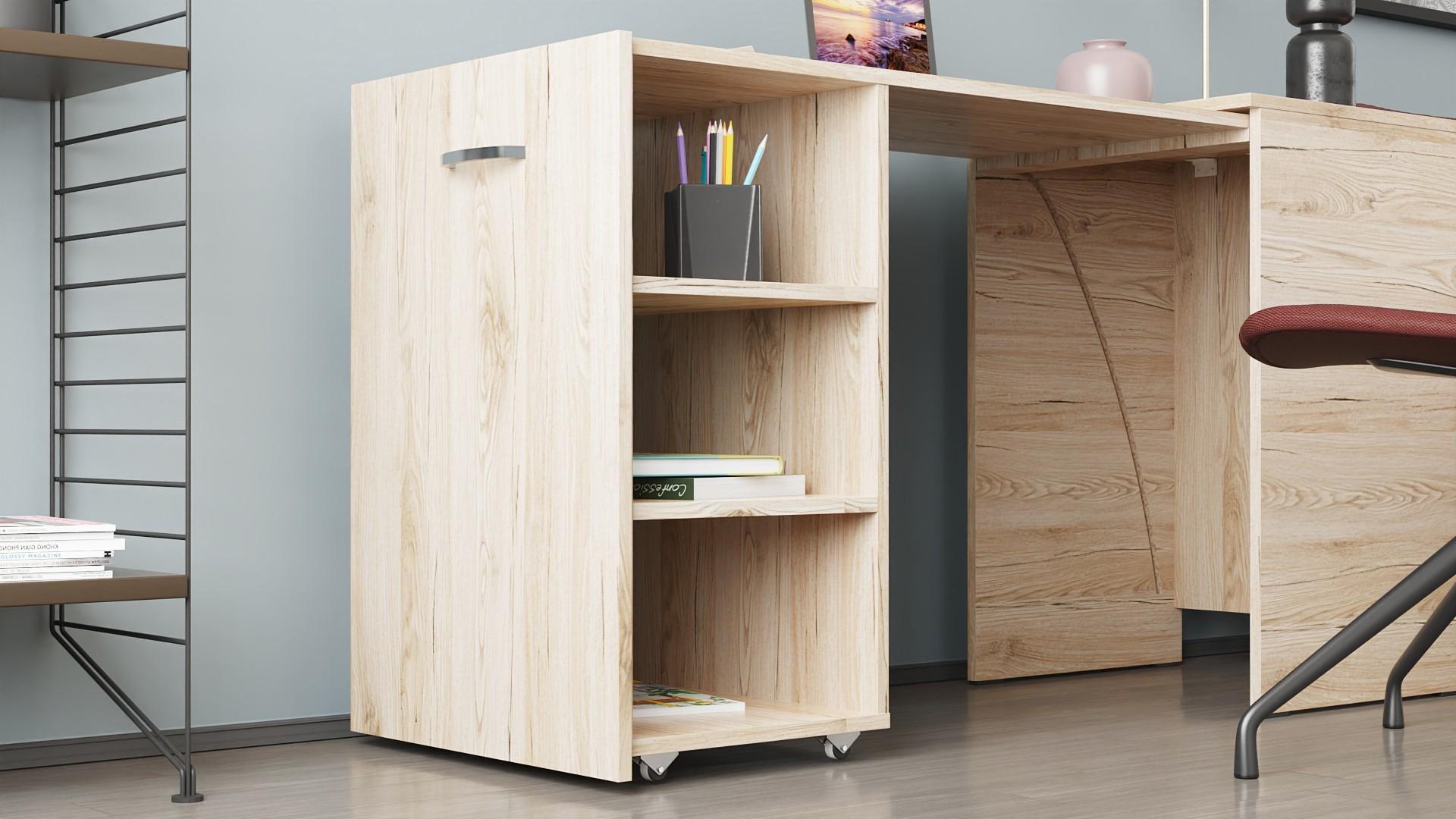 Стол-тумба трансформер Ferrum-decor Смарт 1/2 ДСП 16 мм 750x1450x600 мм Дуб Сонома (FRD-105077) - фото 3