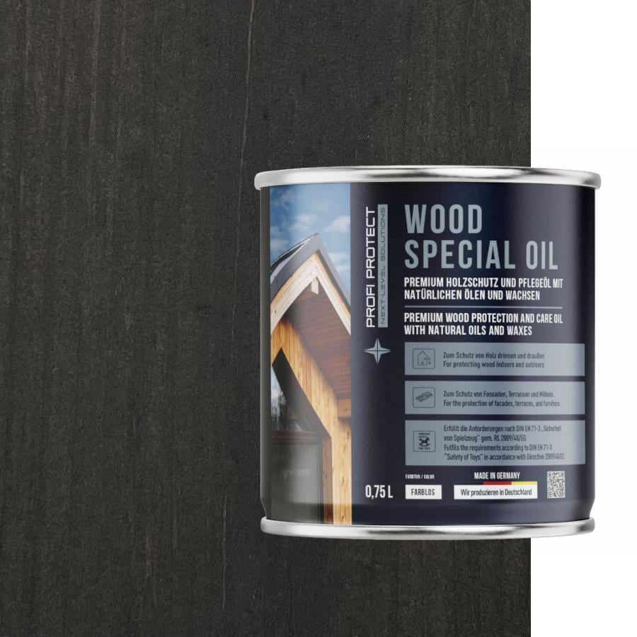 Лазурь на основе пчелиного воска и льняного масла ProfiProtect Wood Special Oil 0,75 л Black/Onyx (20755476)