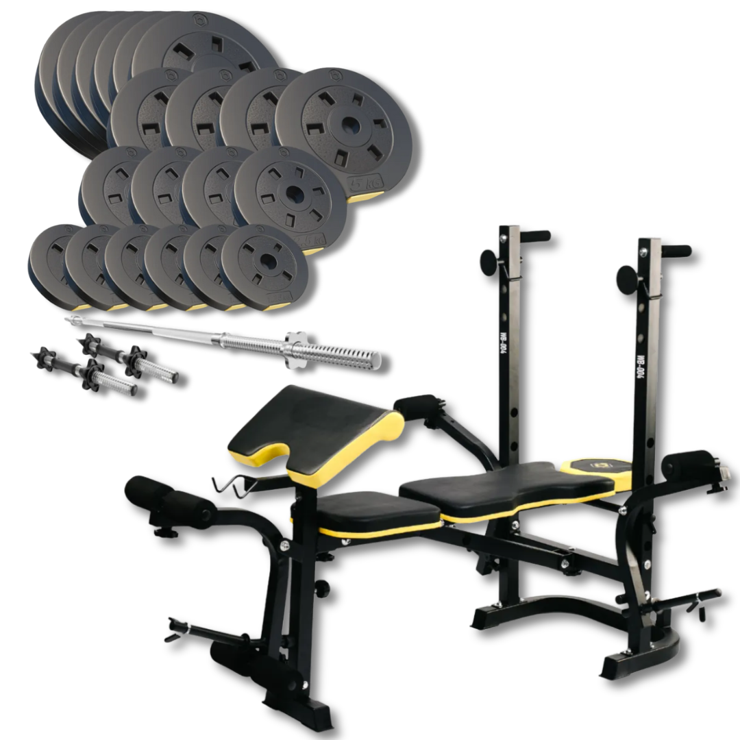 Штанга Besport PowerPro 109 кг с прямым грифом и скамьей WB-004 (5227)