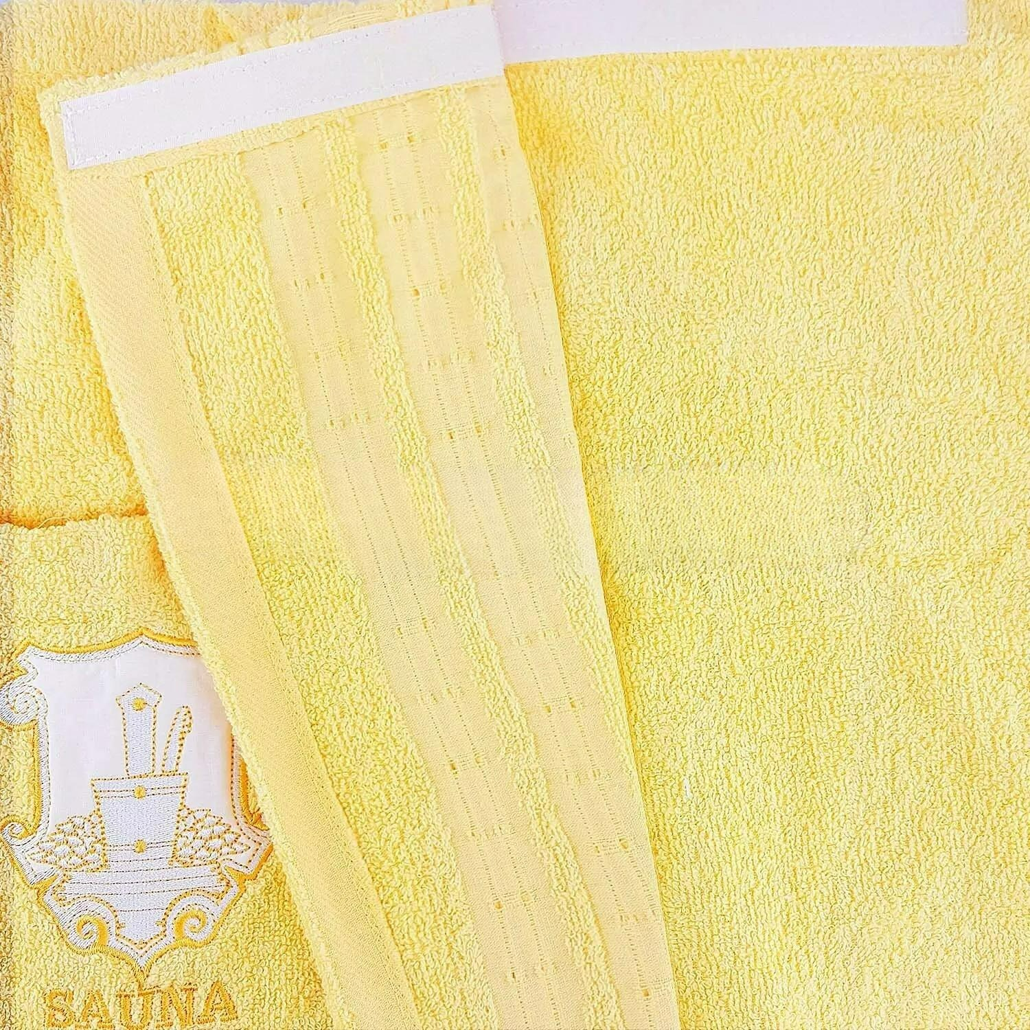 Жіночий подарунковий набір Swan Home Collection Sauna Towel Set для лазні/сауни/SPA Жовтий (21998816) - фото 7