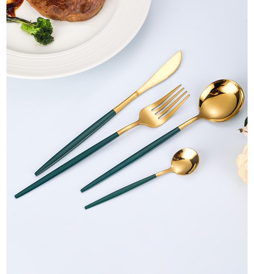 Набір столових приборів Kitchen на 4 персони Зелений (1496762292) - фото 6 Набір столових приборів Kitchen на 4 персони Зелений (1496762292) - фото 6