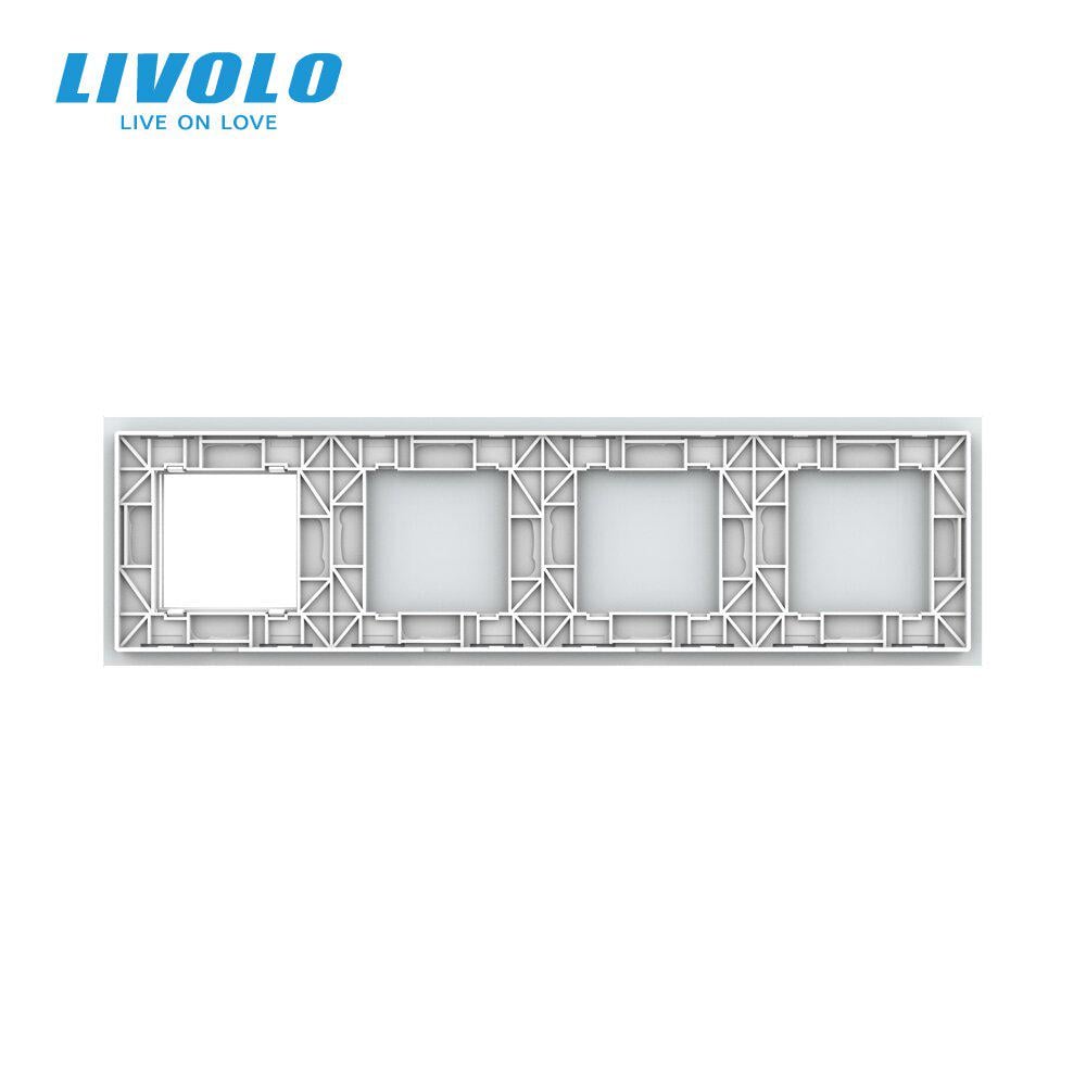 Сенсорна панель для вимикача Livolo комбінована X сенсорів і розетка Білий (C7-CX/CX/CX/SR-11) - фото 4