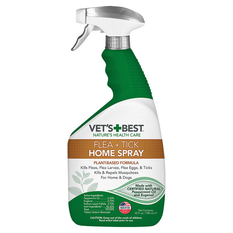 Спрей для собак Vet's Best Flea&Tick Home Spray універсальний від бліх кліщів та москітів для дому 945 мл (vb10348)